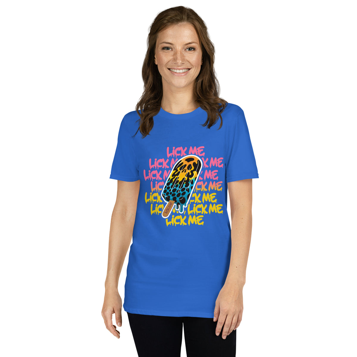 Maglietta unisex “Lick Me” blu