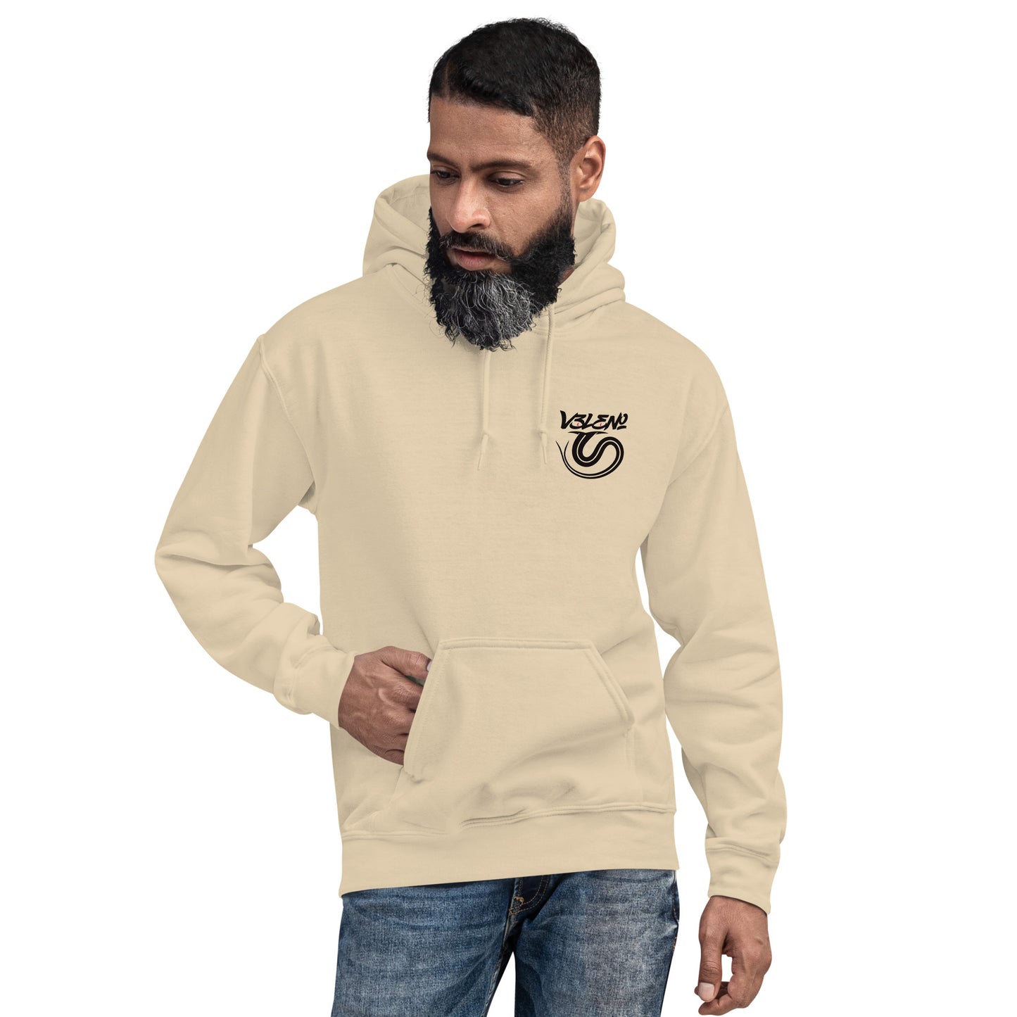 Felpa con cappuccio “Kiss Me” sabbia