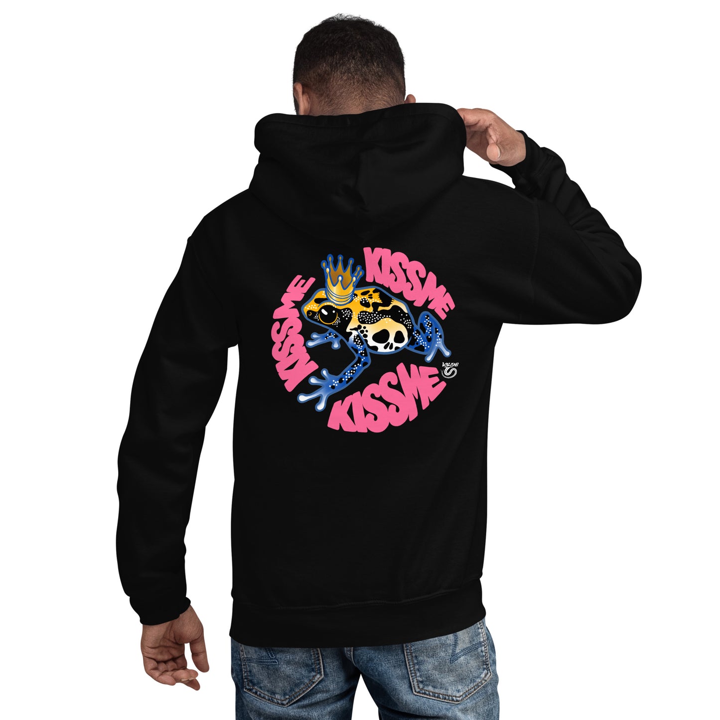 Felpa con cappuccio “Kiss Me” nera