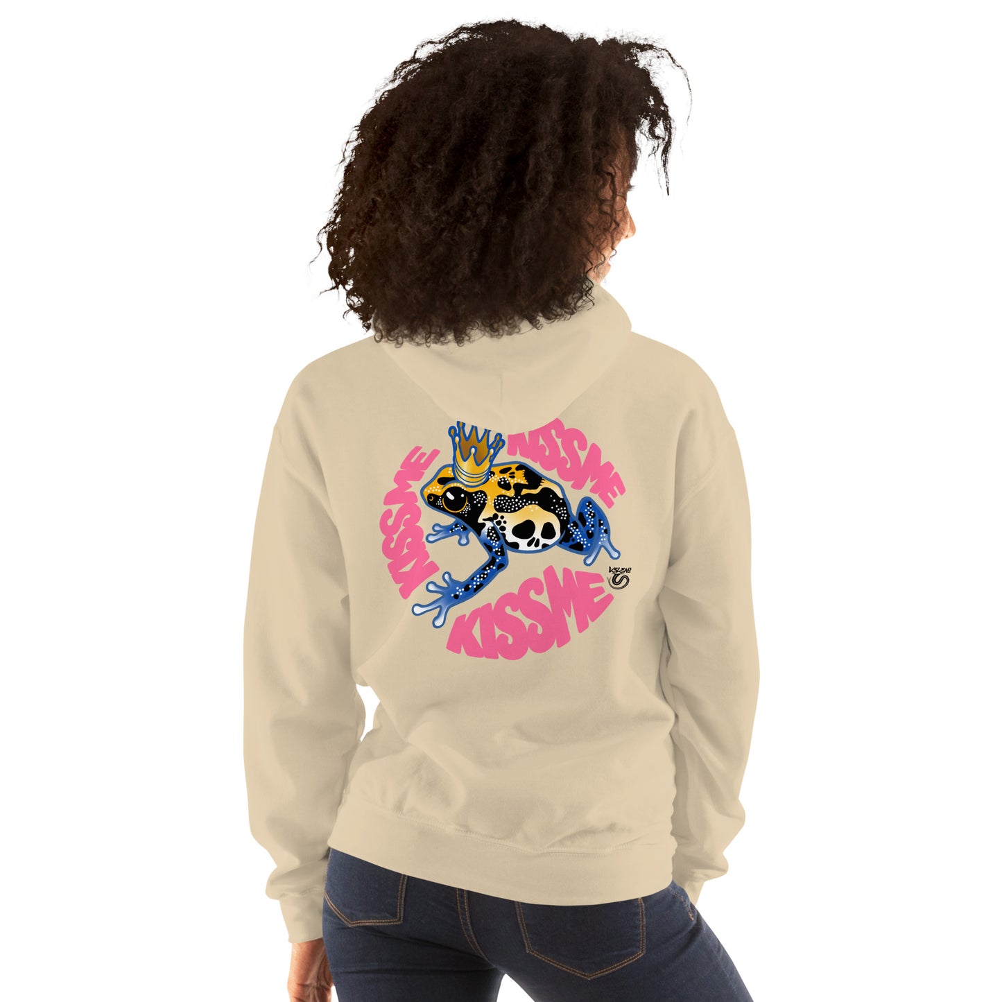 Felpa con cappuccio “Kiss Me” sabbia